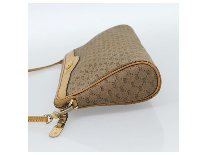 Borsa a tracolla GUCCI Micro GG Supreme PVC Beige Oro Auth ti3980 D'oro - vista 3