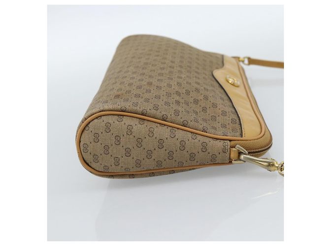 Borsa a tracolla GUCCI Micro GG Supreme PVC Beige Oro Auth ti3980 D'oro - vista 4