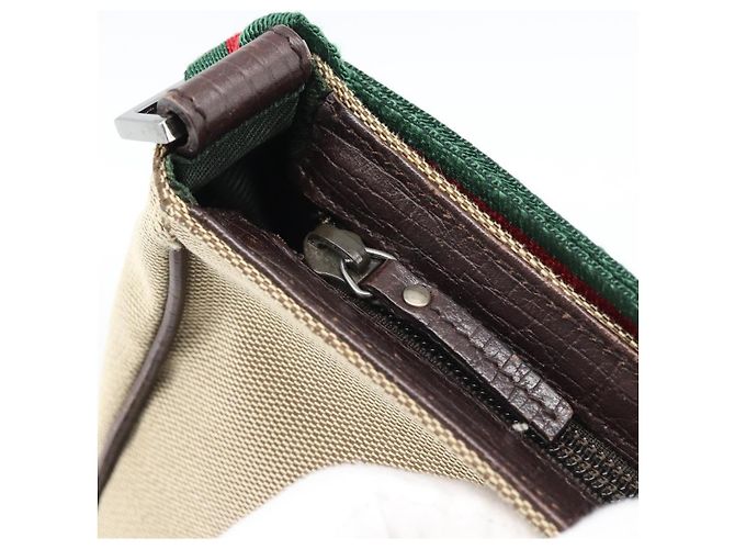 GUCCI Web Sherry Line Shoulder Pouch Canvas 106644 Auth ti3973 - vista 10