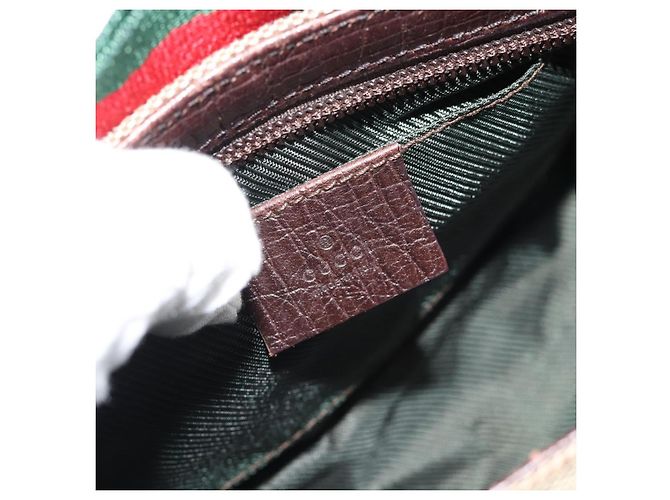 GUCCI Web Sherry Line Shoulder Pouch Canvas 106644 Auth ti3973 - vista 17
