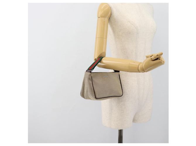 GUCCI Web Sherry Line Shoulder Pouch Canvas 106644 Auth ti3973 - vista 21