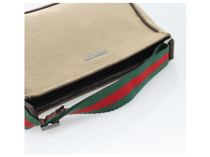 GUCCI Web Sherry Line Shoulder Pouch Canvas 106644 Auth ti3973 - vista 7