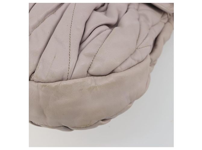 Bolso de hombro Miu Miu Matelassé Cuero 2way Oro Púrpura gris Auth 184618A Dorado Morado oscuro - vista 17