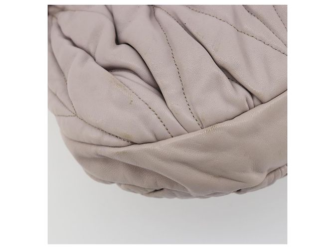 Bolso de hombro Miu Miu Matelassé Cuero 2way Oro Púrpura gris Auth 184618A Dorado Morado oscuro - vista 18