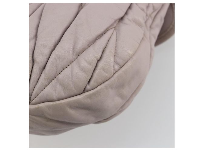 Bolso de hombro Miu Miu Matelassé Cuero 2way Oro Púrpura gris Auth 184618A Dorado Morado oscuro - vista 19