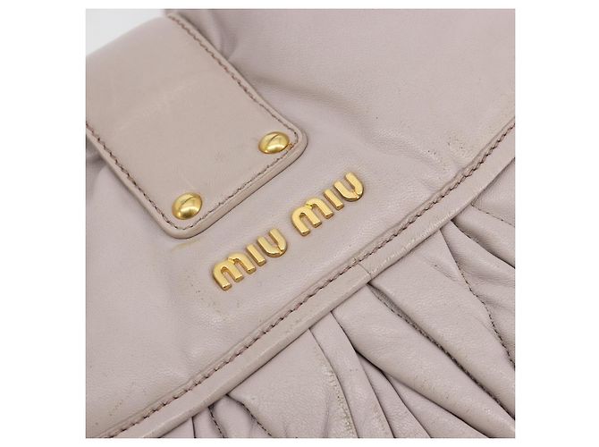 Bolso de hombro Miu Miu Matelassé Cuero 2way Oro Púrpura gris Auth 184618A Dorado Morado oscuro - vista 21