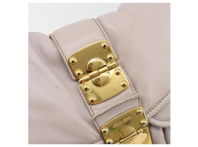 Bolso de hombro Miu Miu Matelassé Cuero 2way Oro Púrpura gris Auth 184618A Dorado Morado oscuro - vista 23