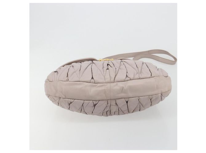Bolso de hombro Miu Miu Matelassé Cuero 2way Oro Púrpura gris Auth 184618A Dorado Morado oscuro - vista 5