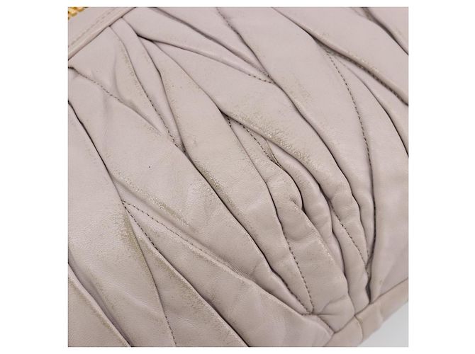 Bolso de hombro Miu Miu Matelassé Cuero 2way Oro Púrpura gris Auth 184618A Dorado Morado oscuro - vista 8