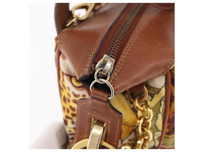 Borsa Salvatore Ferragamo in tela e pelle 2way marrone oro Auth am11858A D'oro - vista 10