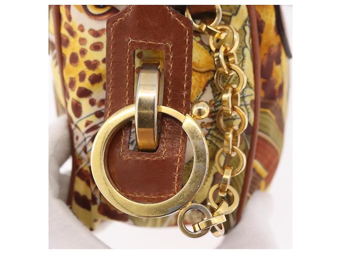 Borsa Salvatore Ferragamo in tela e pelle 2way marrone oro Auth am11858A D'oro - vista 19