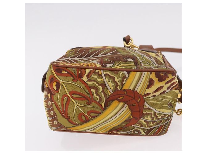Borsa Salvatore Ferragamo in tela e pelle 2way marrone oro Auth am11858A D'oro - vista 5
