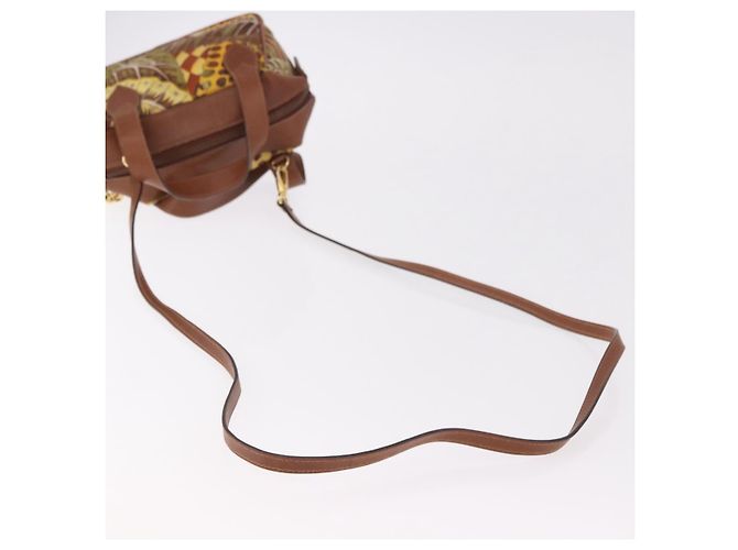Borsa Salvatore Ferragamo in tela e pelle 2way marrone oro Auth am11858A D'oro - vista 9