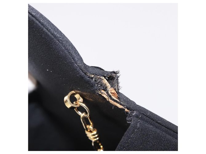 Borsa a Spalla GUCCI con Catena in Velluto Nero e Oro Auth ep14794 D'oro - vista 10