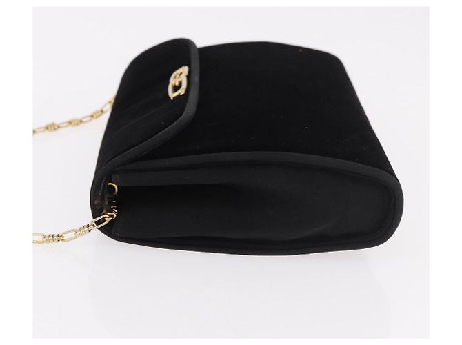 Borsa a Spalla GUCCI con Catena in Velluto Nero e Oro Auth ep14794 D'oro - vista 4