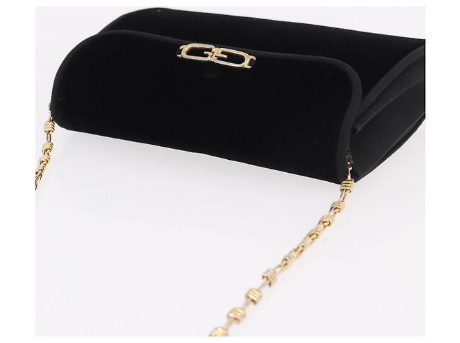 Borsa a Spalla GUCCI con Catena in Velluto Nero e Oro Auth ep14794 D'oro - vista 6