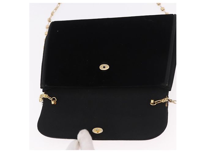 Borsa a Spalla GUCCI con Catena in Velluto Nero e Oro Auth ep14794 D'oro - vista 9