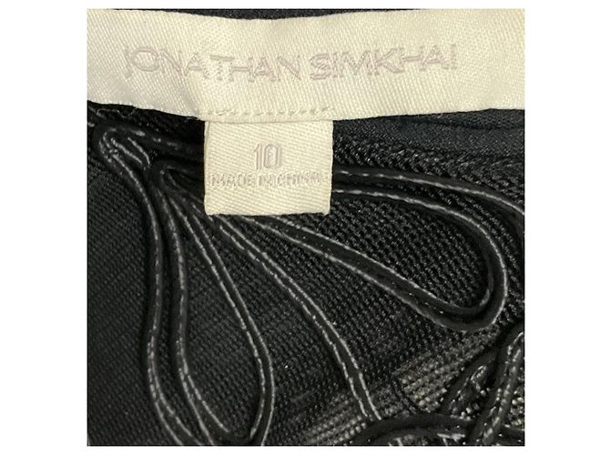 Vestido midi sem mangas com acabamento em renda preta Jonathan Simkhai - vista 4
