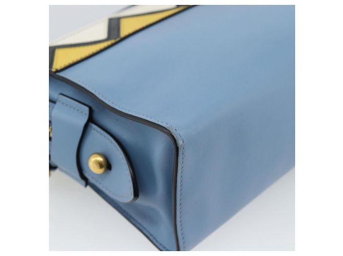 Borsa a Spalla PRADA in Pelle Azzurro Chiaro Oro Auth ka4742M D'oro Blu chiaro - vista 18