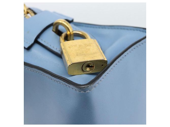 Borsa a Spalla PRADA in Pelle Azzurro Chiaro Oro Auth ka4742M D'oro Blu chiaro - vista 19