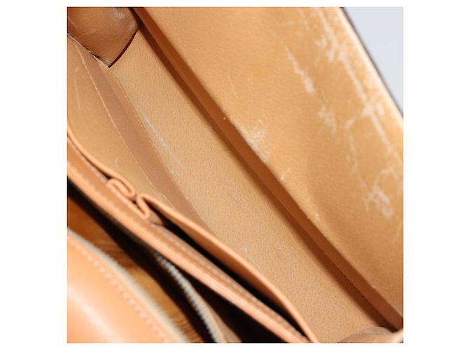 Céline Borsa a Spalla CELINE Macadam Canvas PVC Pelle Marrone Oro Auth 184541 D'oro - vista 11