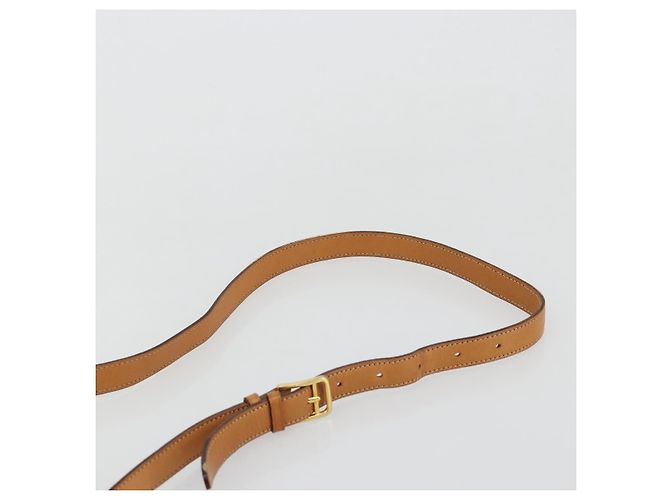 Céline Borsa a Spalla CELINE Macadam Canvas PVC Pelle Marrone Oro Auth 184541 D'oro - vista 14