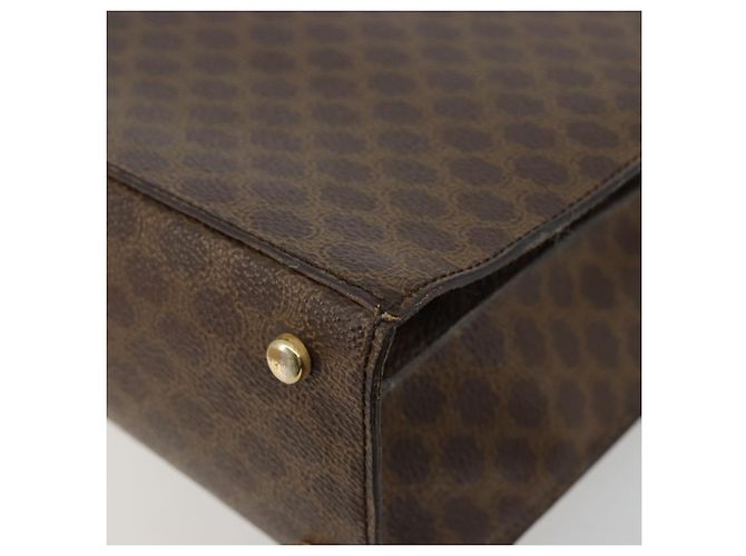 Céline Borsa a Spalla CELINE Macadam Canvas PVC Pelle Marrone Oro Auth 184541 D'oro - vista 17
