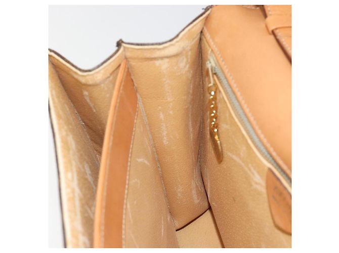 Céline Borsa a Spalla CELINE Macadam Canvas PVC Pelle Marrone Oro Auth 184541 D'oro - vista 22
