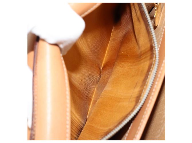 Céline Borsa a Spalla CELINE Macadam Canvas PVC Pelle Marrone Oro Auth 184541 D'oro - vista 24