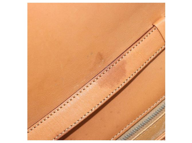 Céline Borsa a Spalla CELINE Macadam Canvas PVC Pelle Marrone Oro Auth 184541 D'oro - vista 9