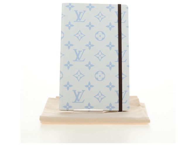 LOUIS VUITTON Monogram Notebook MM Jane Note Light Blue GI1119 Auth 184277M Bleu clair Monogramme - vue 12