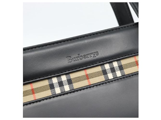 Borsa Burberry in pelle nera argento Auth 185493A Nero - vista 10