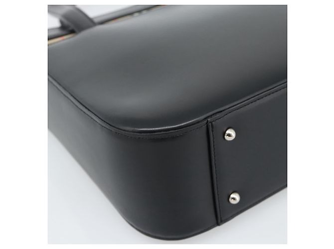 Borsa Burberry in pelle nera argento Auth 185493A Nero - vista 14