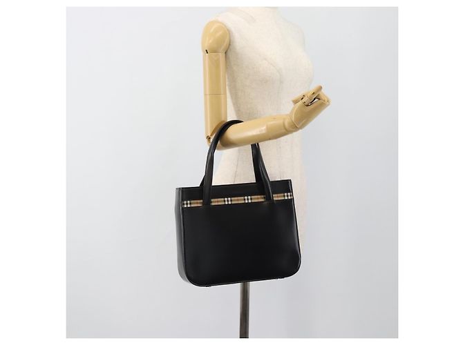 Borsa Burberry in pelle nera argento Auth 185493A Nero - vista 25