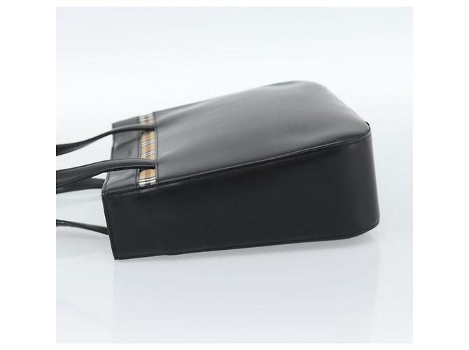 Borsa Burberry in pelle nera argento Auth 185493A Nero - vista 3