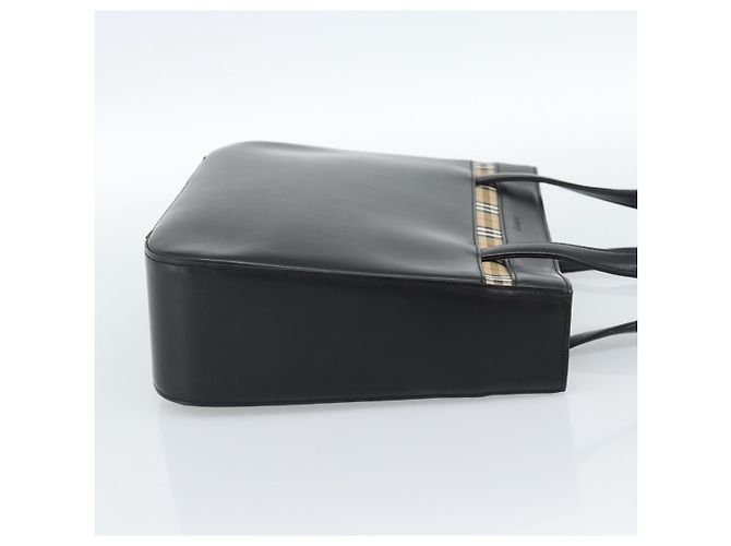 Borsa Burberry in pelle nera argento Auth 185493A Nero - vista 4