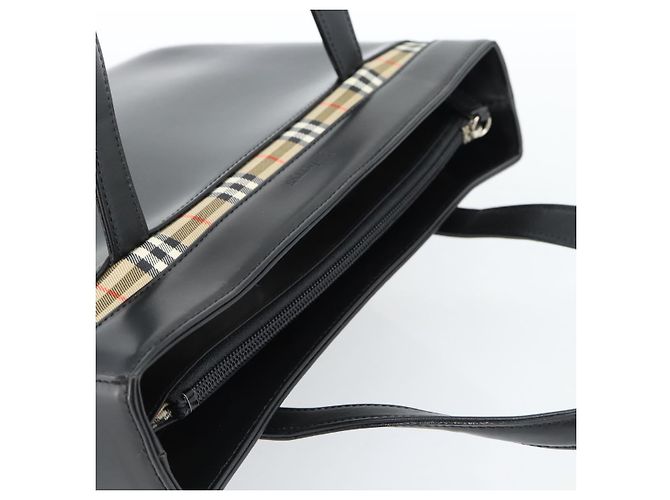 Borsa Burberry in pelle nera argento Auth 185493A Nero - vista 6