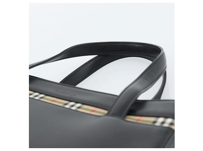 Borsa Burberry in pelle nera argento Auth 185493A Nero - vista 8