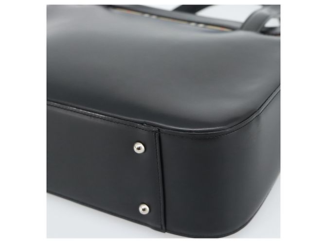 Borsa Burberry in pelle nera argento Auth 185493A Nero - vista 9