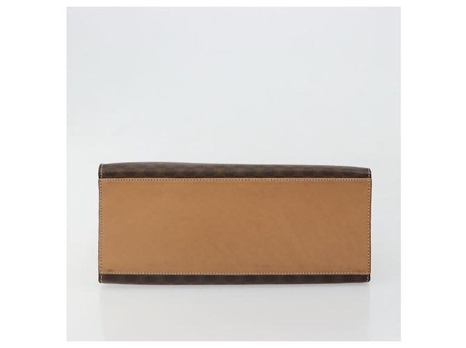 Céline CELINE Macadam Canvas Handtasche PVC Leder Braun Gold Auth 184975V Golden - Ansicht 4