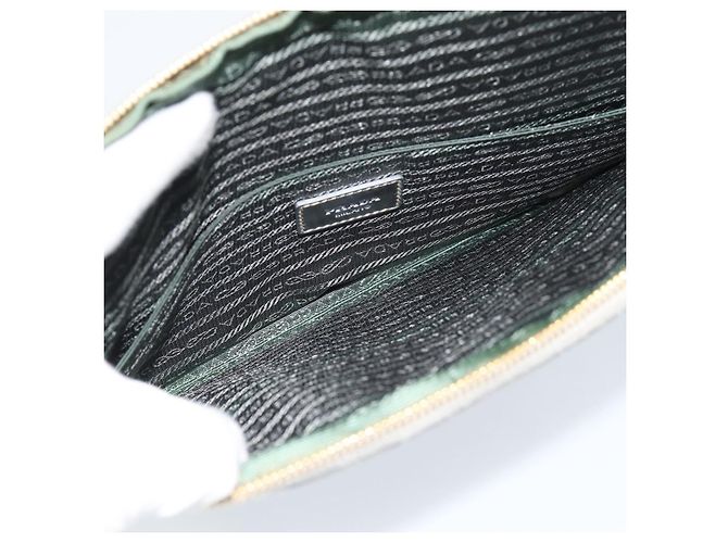 Clutch PRADA in pelle vernice Argento Oro Auth 184773 D'oro - vista 10