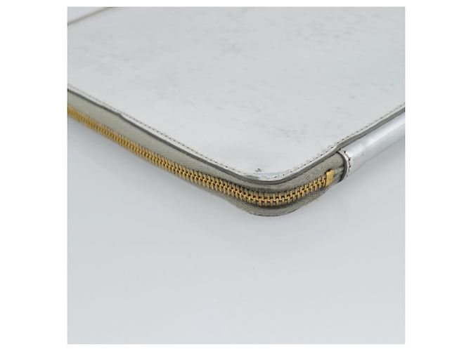 Clutch PRADA in pelle vernice Argento Oro Auth 184773 D'oro - vista 16