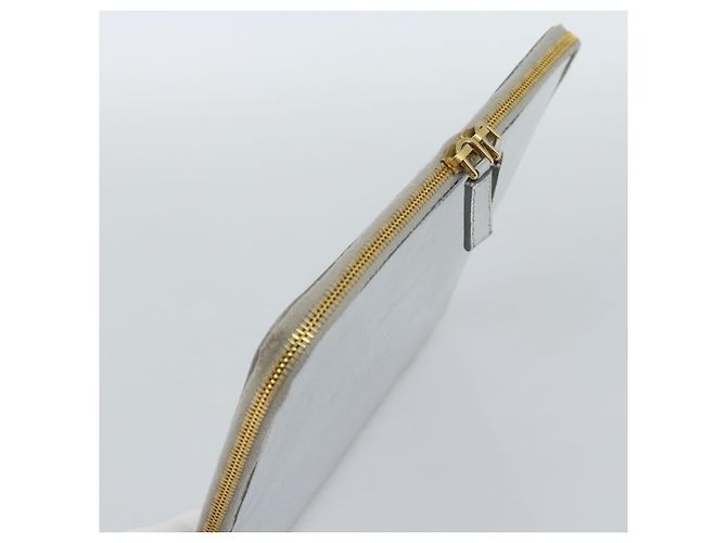 Clutch PRADA in pelle vernice Argento Oro Auth 184773 D'oro - vista 5
