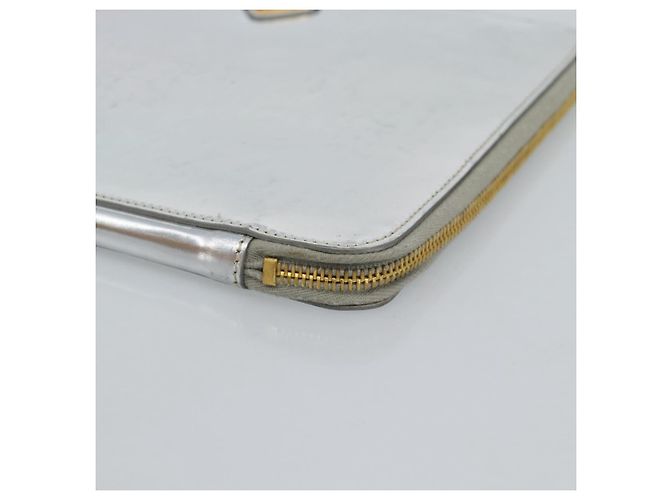 Clutch PRADA in pelle vernice Argento Oro Auth 184773 D'oro - vista 7