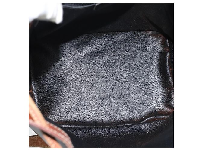 Céline Bolsa CELINE Bolsa de ombro em couro preto ouro Auth 185092 Dourado - vista 11