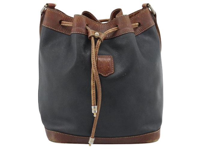 Céline Bolsa CELINE Bolsa de ombro em couro preto ouro Auth 185092 Dourado - vista 13