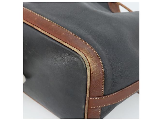 Céline Bolsa CELINE Bolsa de ombro em couro preto ouro Auth 185092 Dourado - vista 15