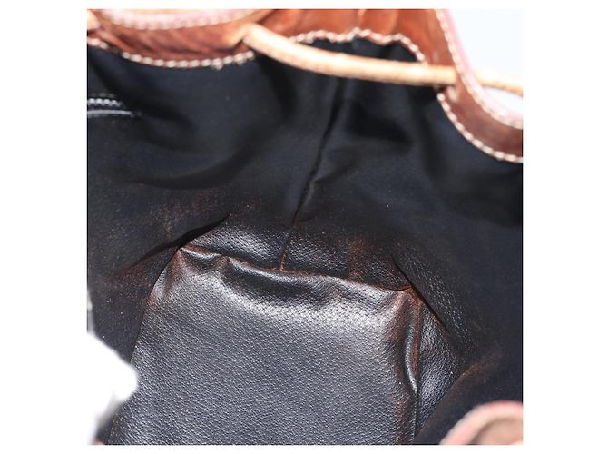 Céline Bolsa CELINE Bolsa de ombro em couro preto ouro Auth 185092 Dourado - vista 18