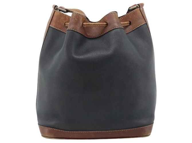 Céline Bolsa CELINE Bolsa de ombro em couro preto ouro Auth 185092 Dourado - vista 2