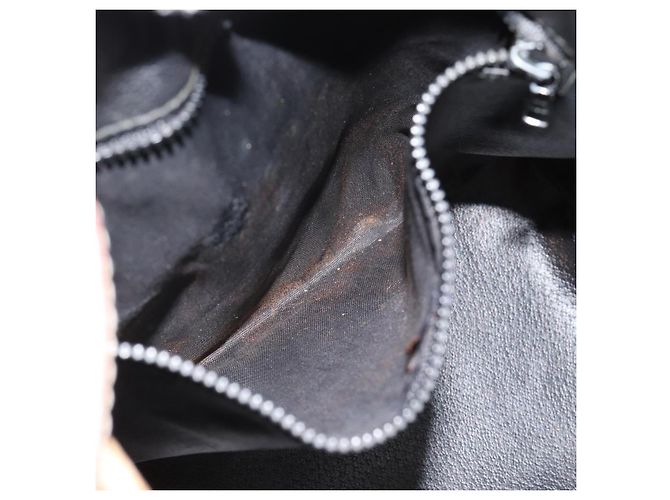 Céline Bolsa CELINE Bolsa de ombro em couro preto ouro Auth 185092 Dourado - vista 21
